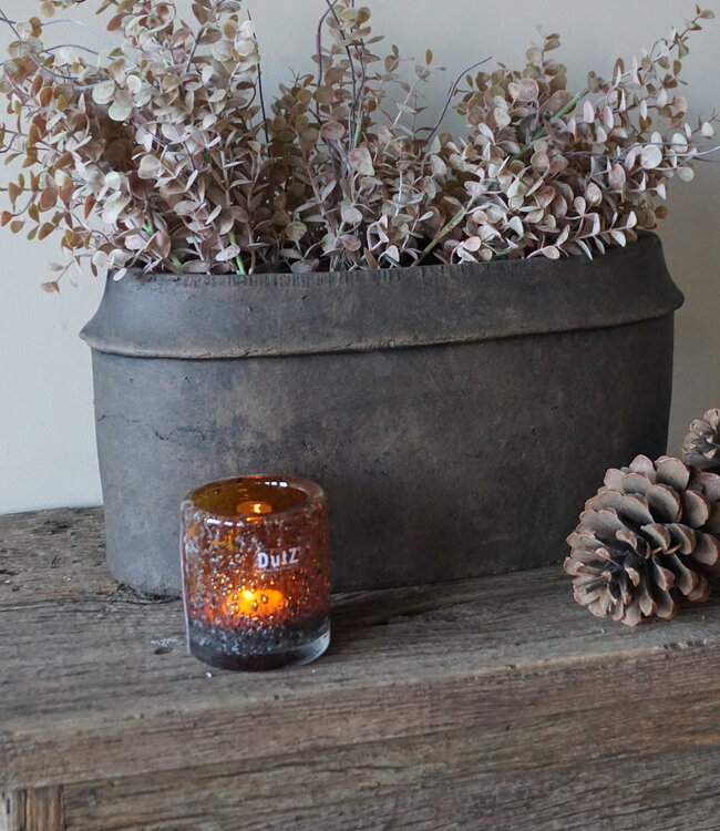 Brynxz Plantenbak Ovaal Edge | Majestic Brown | 44x20x22 cm