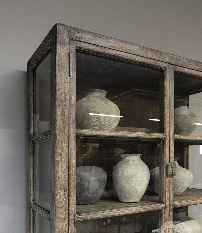 Be-Uniq Vitrine Kast | Oud Hout | H235 x B112 x D43 cm