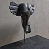 Olifantenkop Op Standaard | Hout | H65 x B45 x D18 cm