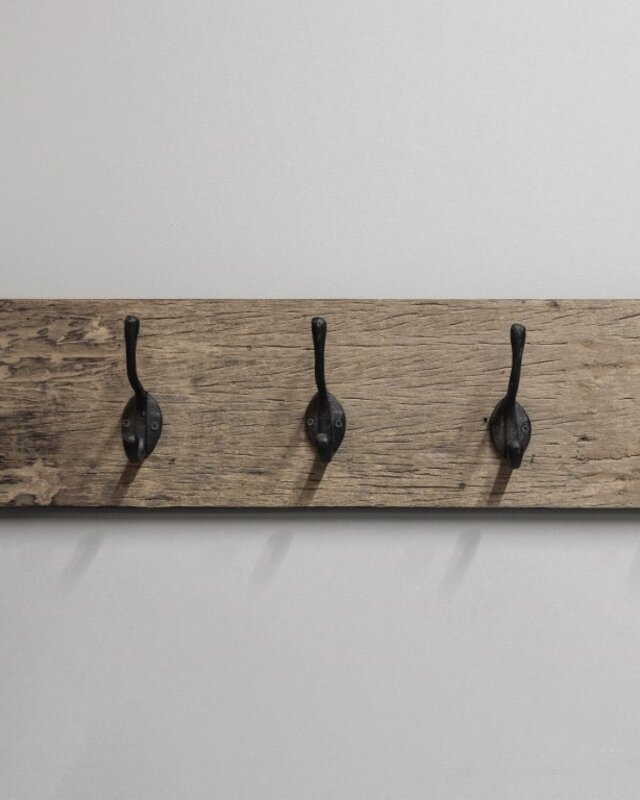 Be-Uniq Houten Kapstok James | Zwarte Haken | 2 Maten