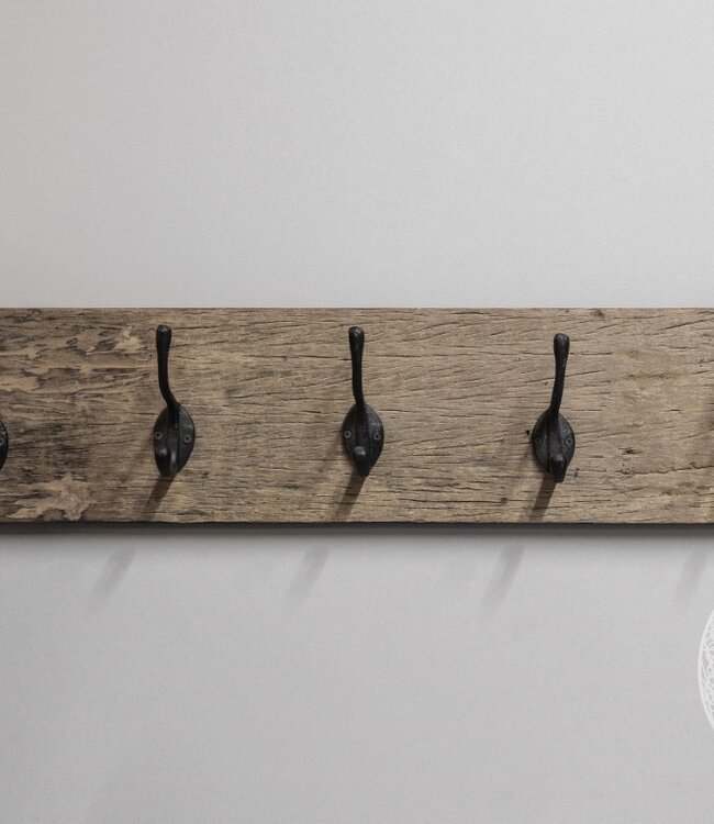 Be-Uniq Houten Kapstok James | Zwarte Haken | 2 Maten