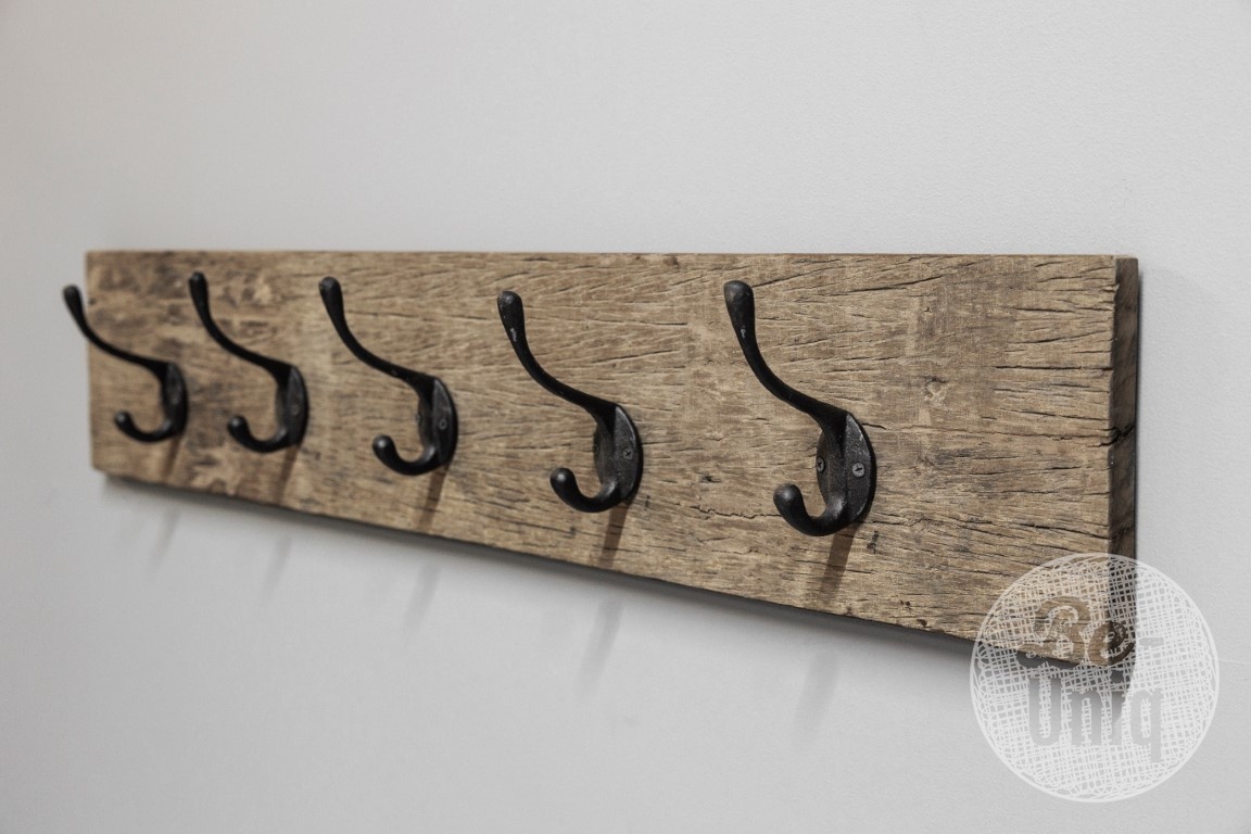 Be-Uniq Houten Kapstok James | Zwarte Haken | 2 Maten