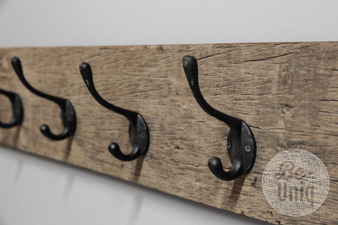 Be-Uniq Houten Kapstok James | Zwarte Haken | 2 Maten