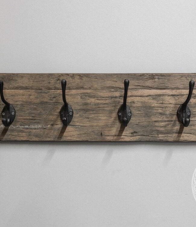 Be-Uniq Houten Kapstok James | Zwarte Haken | 2 Maten