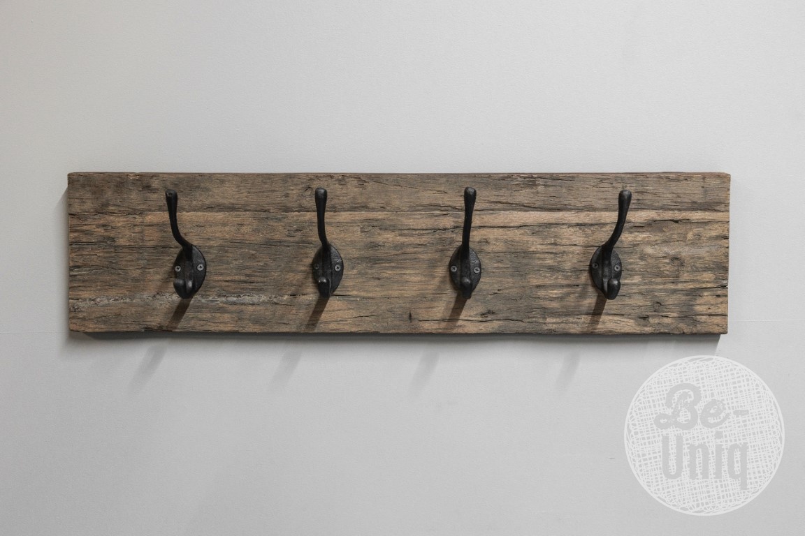 Be-Uniq Houten Kapstok James | Zwarte Haken | 2 Maten