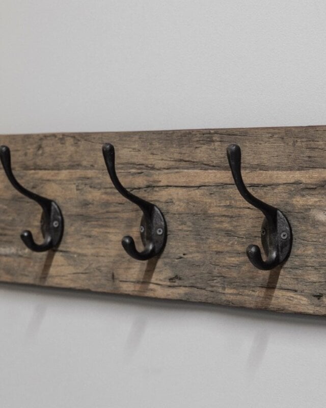 Be-Uniq Houten Kapstok James | Zwarte Haken | 2 Maten