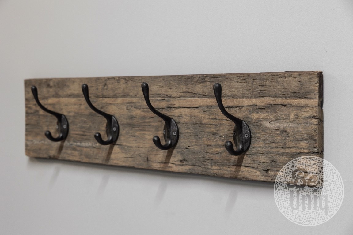 Be-Uniq Houten Kapstok James | Zwarte Haken | 2 Maten