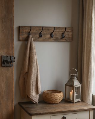 Be-Uniq Houten Kapstok James | Zwarte Haken | 2 Maten
