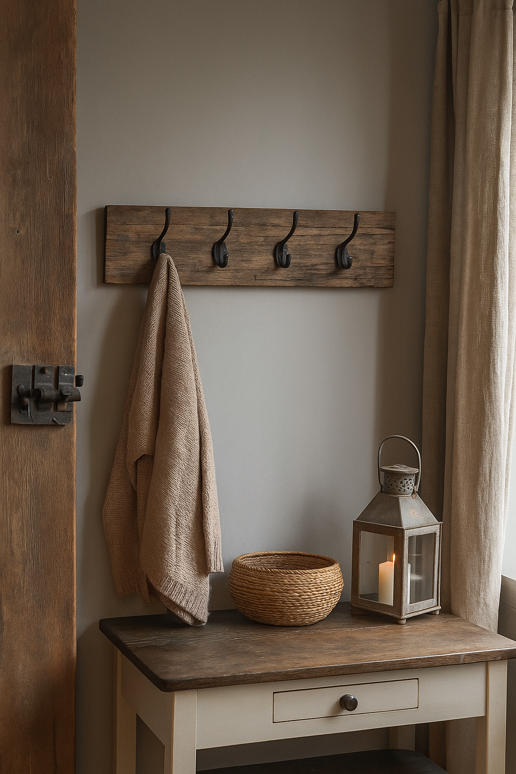 Be-Uniq Houten Kapstok James | Zwarte Haken | 2 Maten
