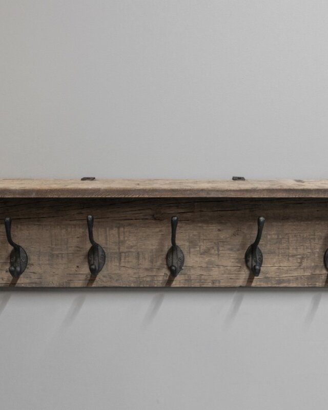 Be-Uniq Houten Kapstok Jamie | Zwarte Haken | L100 cm