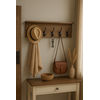 Houten Kapstok Jamie | Zwarte Haken | L100 cm
