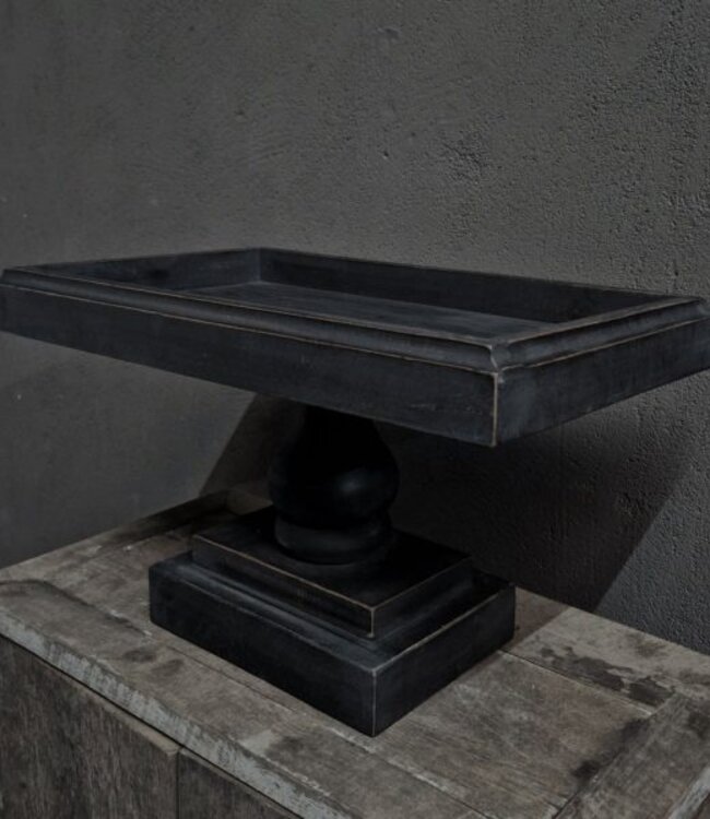 Luksa Home Collection Plateau Amal | Op Voet | Vintage Black | H20 x B50 x D30 cm