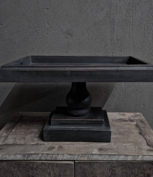 Luksa Home Collection Plateau Amal | Op Voet | Vintage Black | H20 x B50 x D30 cm