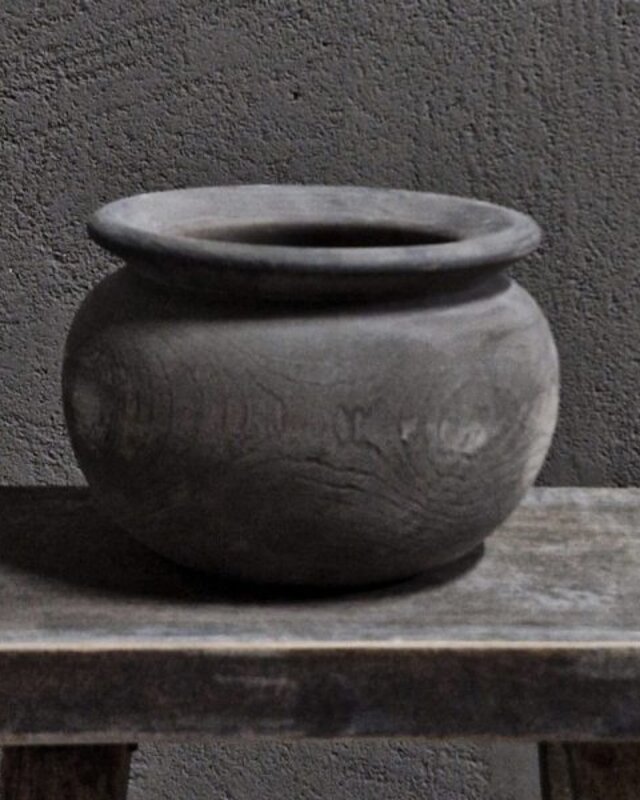 Luksa Home Collection Houten Pot Arun | Antique Grey | H13 x D19 cm