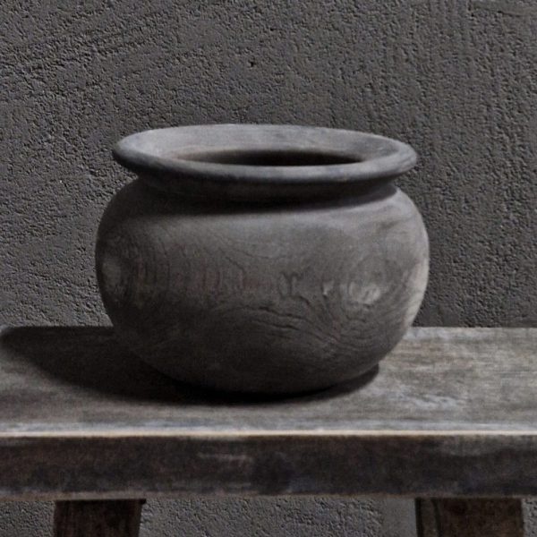 Luksa Home Collection Houten Pot Arun | Antique Grey | H13 x D19 cm