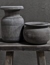 Luksa Home Collection Houten Pot Aziz | Antique Grey | H24 x D16 cm