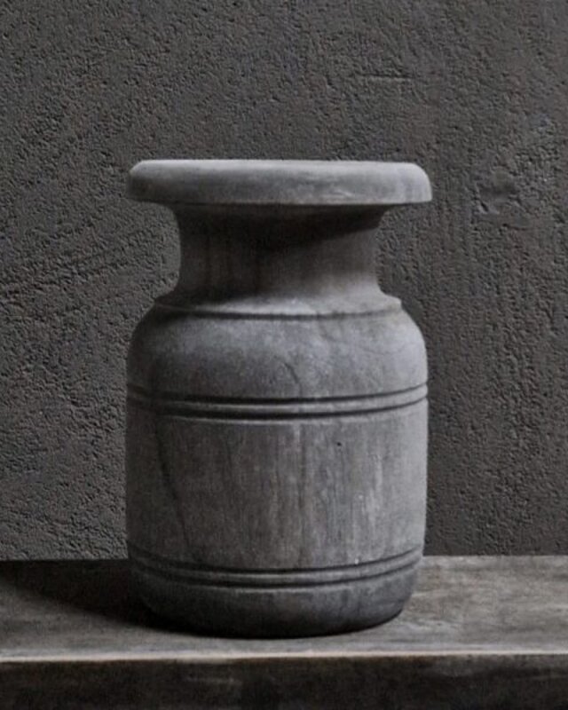 Luksa Home Collection Houten Pot Aziz | Antique Grey | H24 x D16 cm