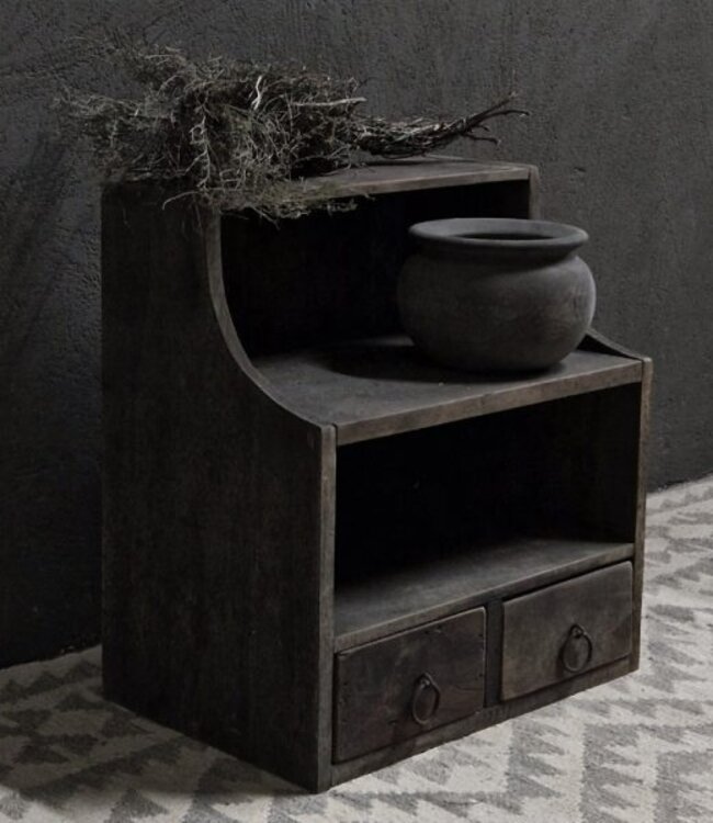 Luksa Home Collection Houten Gruttersbak Adis Met 2 Lades | Antique Grey