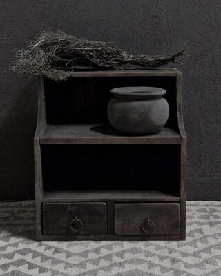 Luksa Home Collection Houten Gruttersbak Adis Met 2 Lades | Antique Grey