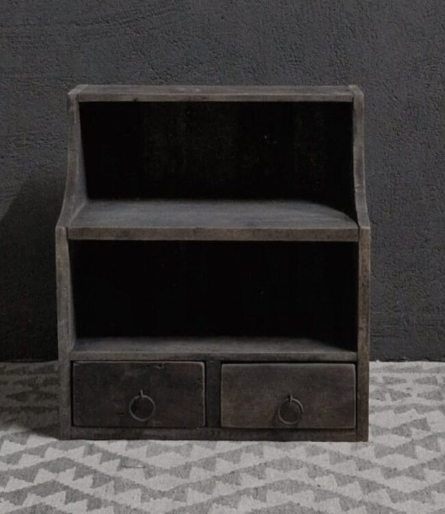 Luksa Home Collection Houten Gruttersbak Adis Met 2 Lades | Antique Grey