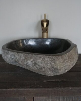 Rene Houtman Grote Stenen Waskom + Spoelgat | H15 x B44 x D40,5 cm