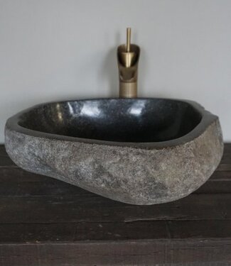Rene Houtman Grote Stenen Waskom + Spoelgat | H15 x B44 x D40,5 cm