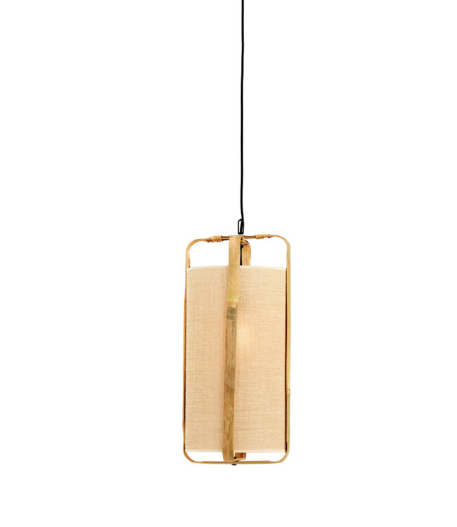 Light&Living Hanglamp Sendai | Bamboe | Zand | H56 x Ø27 cm