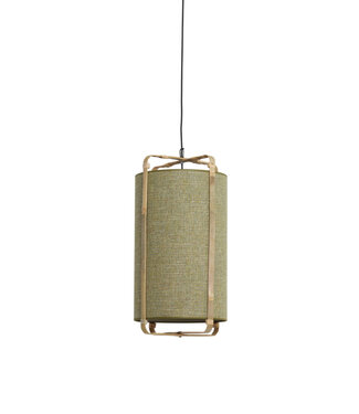 Light&Living Hanglamp Sendai | Bamboe | Groen | H56 x Ø27 cm