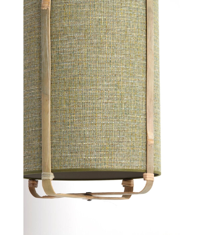 Light&Living Hanglamp Sendai | Bamboe | Groen | H56 x Ø27 cm