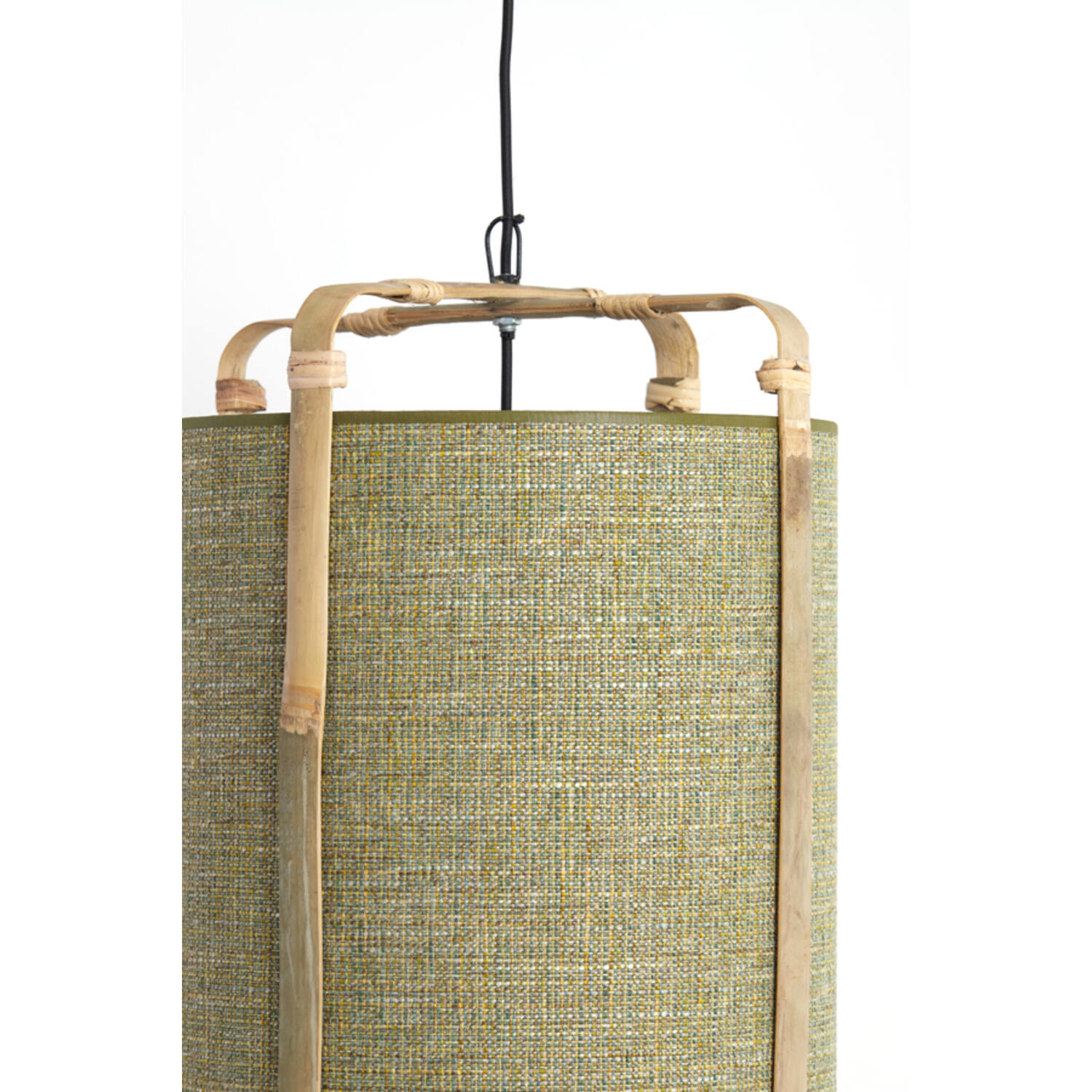 Light&Living Hanglamp Sendai | Bamboe | Groen | H56 x Ø27 cm
