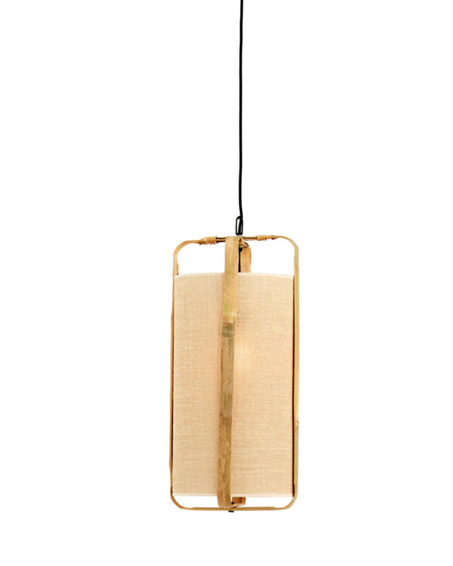Light&Living Hanglamp Sendai | Bamboe | Zand | H60 x Ø32 cm