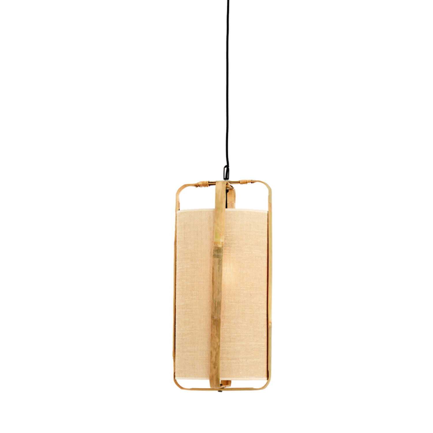 Light&Living Hanglamp Sendai | Bamboe | Zand | H60 x Ø32 cm