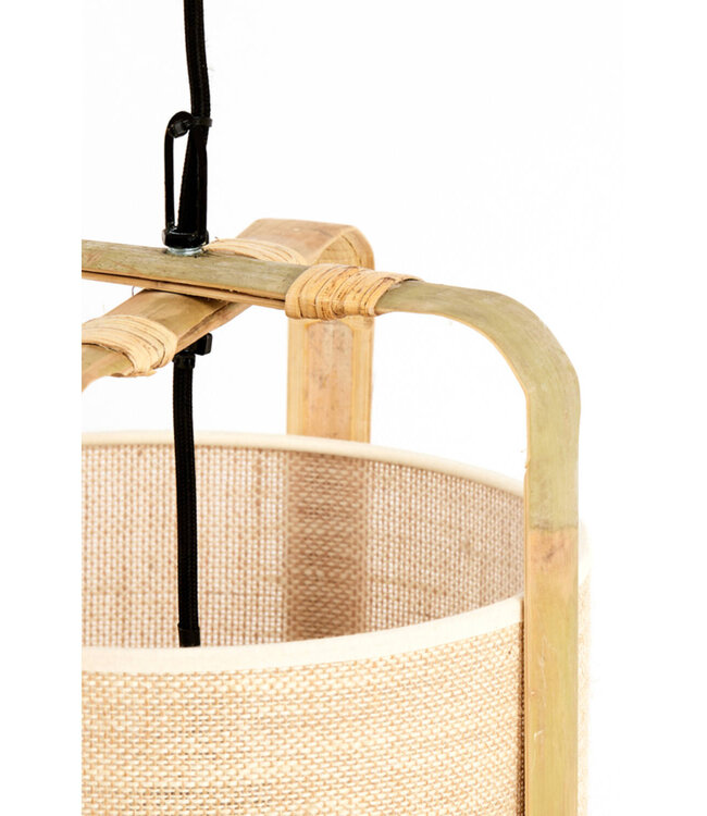 Light&Living Hanglamp Sendai | Bamboe | Zand | H60 x Ø32 cm