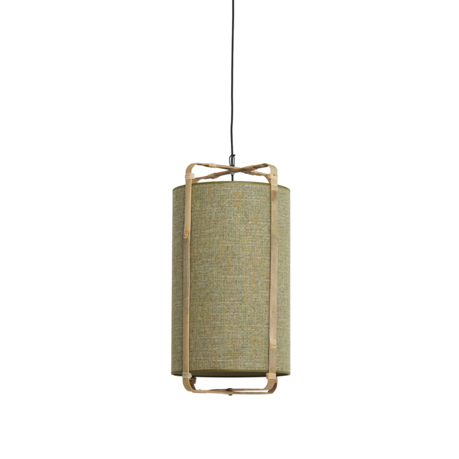 Light&Living Hanglamp Sendai | Bamboe | Groen | H60 x Ø32 cm