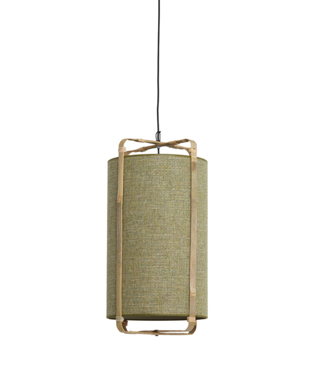 Light&Living Hanglamp Sendai | Bamboe | Groen | H60 x Ø32 cm