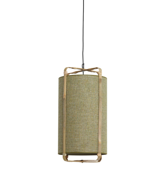 Light&Living Hanglamp Sendai | Bamboe | Groen | H60 x Ø32 cm