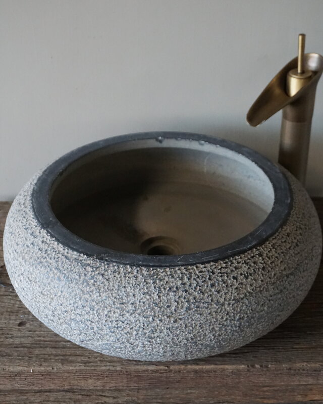 Be-Uniq Rustieke Ronde Waskom | Grijs | H17 x D47 cm