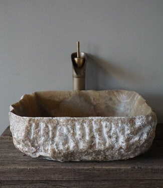 Be-Uniq Waskom | Marmer/Onyx | Beige | H15 x B42 x D42 cm