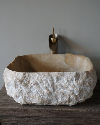Be-Uniq Waskom | Marmer/Onyx | Beige | H17 x B41 x D41 cm