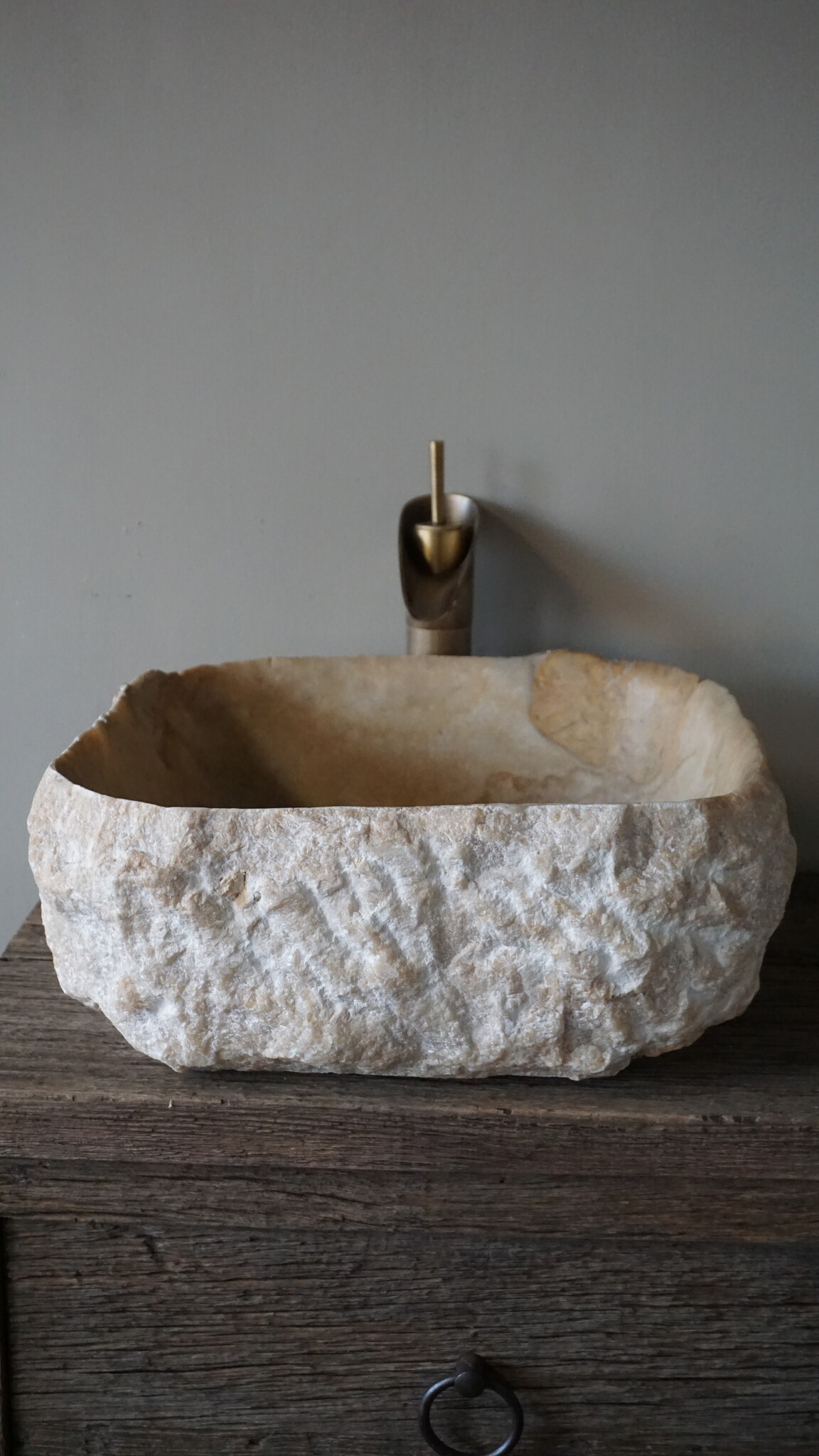 Be-Uniq Waskom | Marmer/Onyx | Beige | H17 x B41 x D41 cm