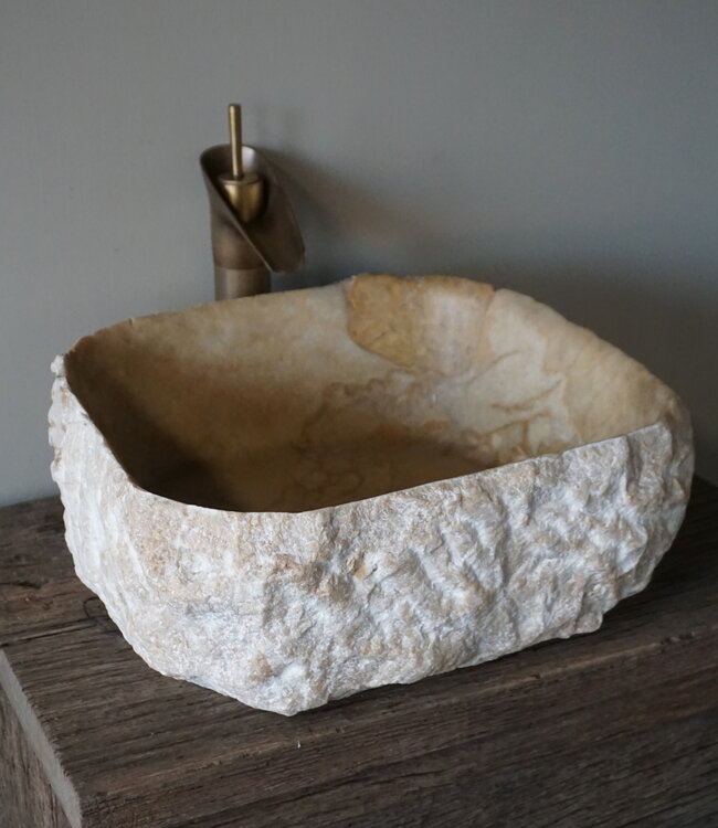 Be-Uniq Waskom | Marmer/Onyx | Beige | H17 x B41 x D41 cm