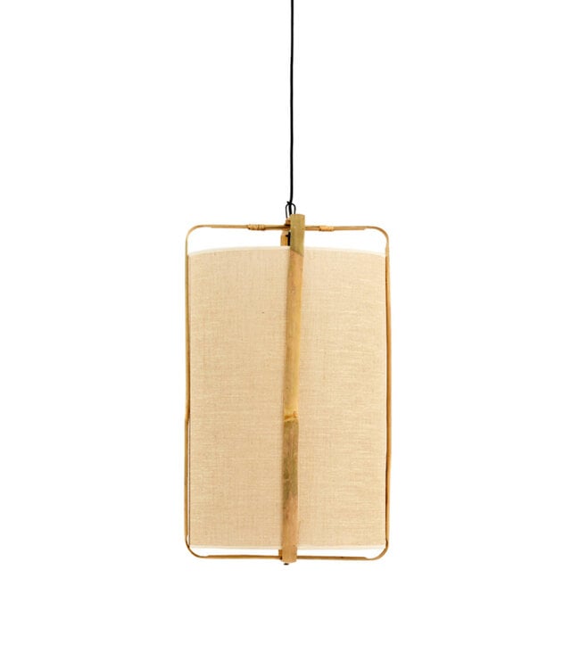 Light&Living Hanglamp Sendai | Bamboe | Zand | H66 x Ø37 cm