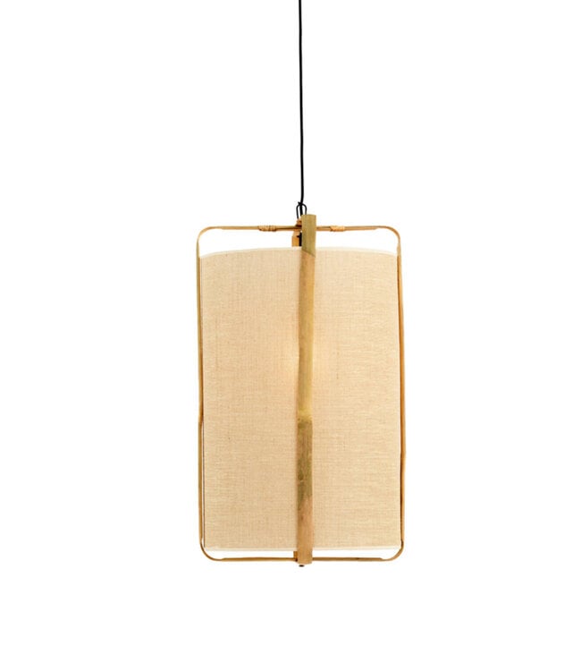 Light&Living Hanglamp Sendai | Bamboe | Zand | H66 x Ø37 cm