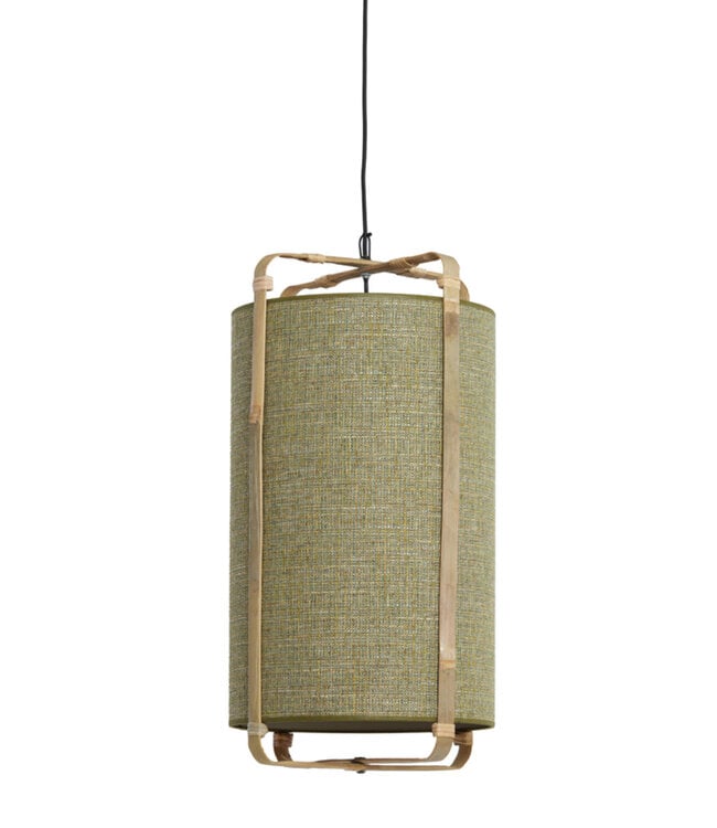 Light&Living Hanglamp Sendai | Bamboe | Groen | H66 x Ø37 cm