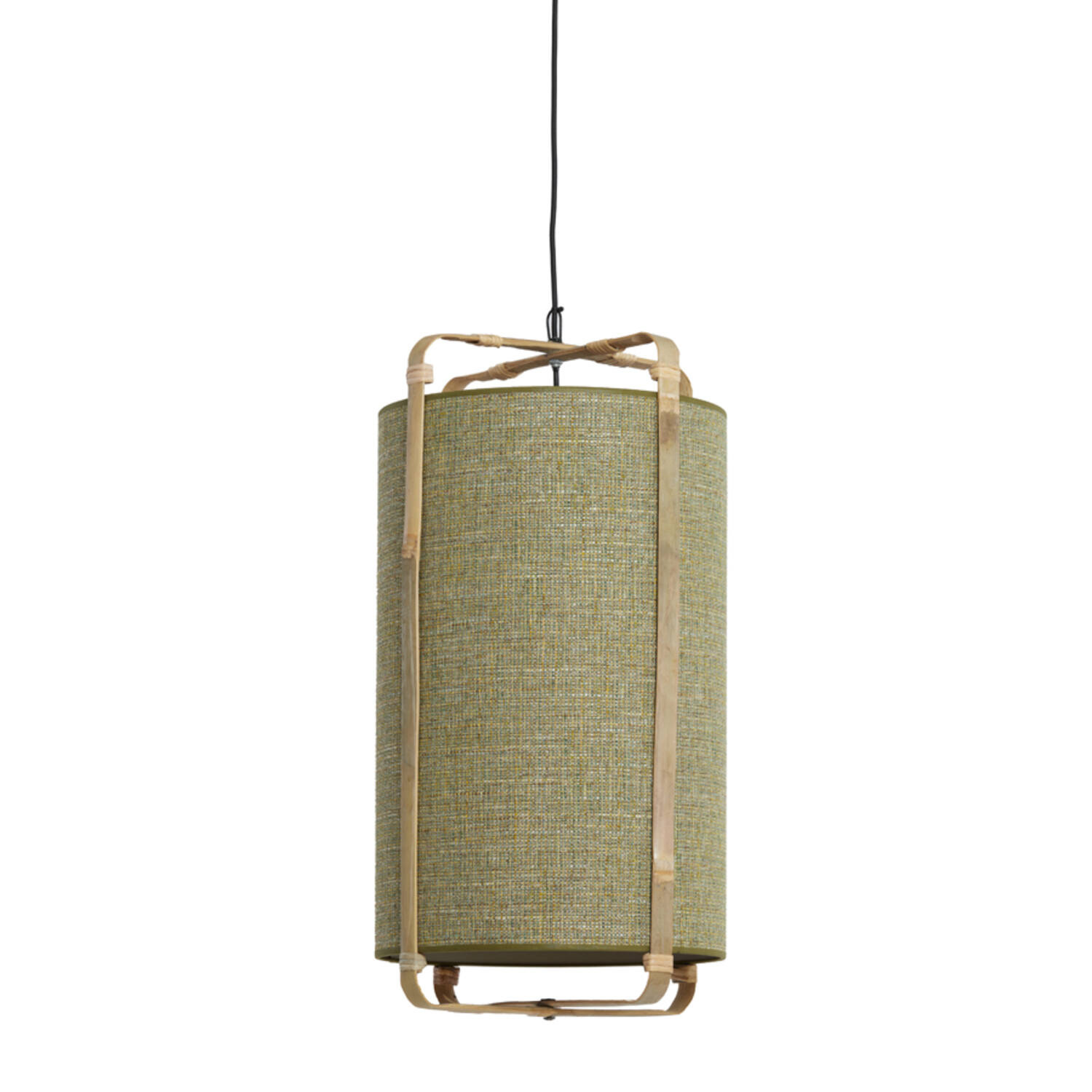 Light&Living Hanglamp Sendai | Bamboe | Groen | H66 x Ø37 cm