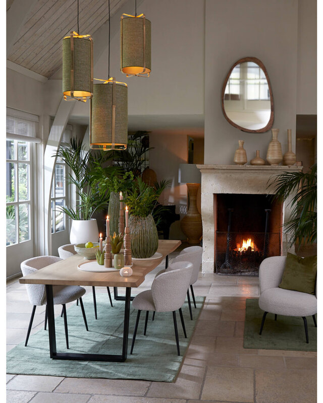 Light&Living Hanglamp Sendai | Bamboe | Groen | H66 x Ø37 cm