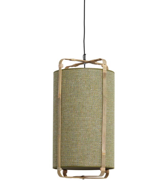Light&Living Hanglamp Sendai | Bamboe | Groen | H66 x Ø37 cm