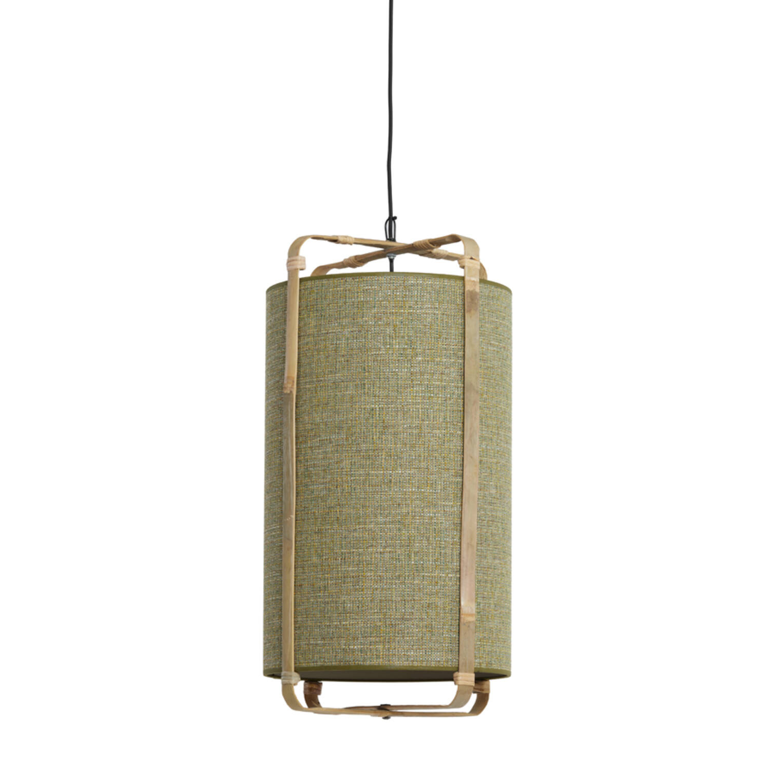 Light&Living Hanglamp Sendai | Bamboe | Groen | H66 x Ø37 cm