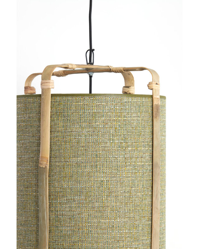 Light&Living Hanglamp Sendai | Bamboe | Groen | H66 x Ø37 cm