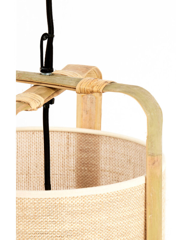 Light&Living Hanglamp Sendai | Bamboe | Zand | H70 x Ø42 cm